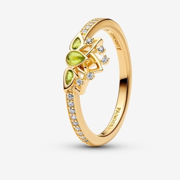 Pandora Disney Princess Tiana Tiara Ring 163653c0114k gold plating NWT - Picture 1 of 4